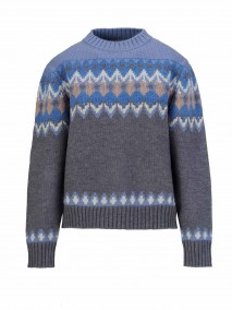 BJØRNSON Lina Vlakbrei Trui Pullover Dames - Grijs Blauw - Lila