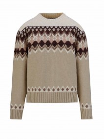 BJØRNSON Lina Vlakbrei Trui Pullover Dames - Zand Beige - Lila