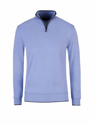 Bjornson Fijn Gebreid Pullover (fleece-gevoerd) Heren Lichtblauw - S-4XL - ZIMON