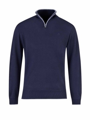 Bjornson Fijn Gebreid Pullover (fleece-gevoerd) Heren Donkerblauw- S-4XL - ZIMON