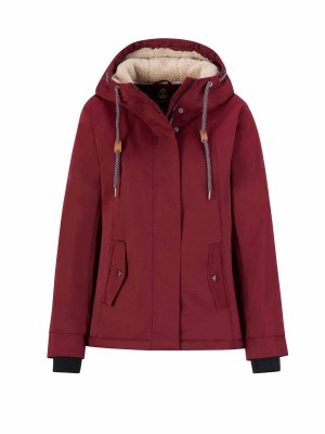 BJØRNSON Regenjas / Winterjas Winddicht Waterdicht Dames Bordeaux Rood Agneta