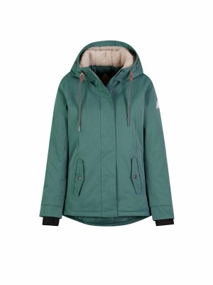 BJØRNSON Regenjas / Winterjas Winddicht Waterdicht Dames Groen Agneta
