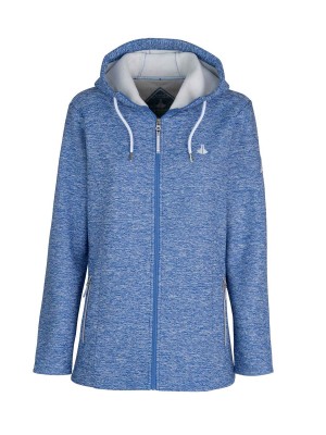 BJØRNSON ANNE Gebreid Hooded Vest 4 seizoenen Dames -36-56- Koren Blauw Melange