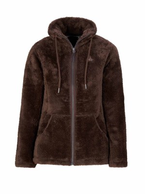 BJØRNSON Elin Coral Fleece Vest Dames 4 seizoenen - Zacht - Donkerbruin