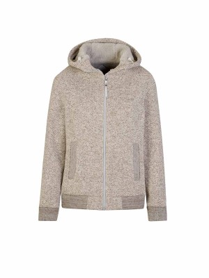 BJØRNSON Gidda Gebreid Hooded Vest Teddy Gevoerd Dames - Zand-Beige