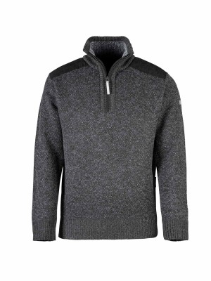 STØRVIK Liam Fijn Gebreide Pullover Teddy Voering Heren - Antraciet Melange