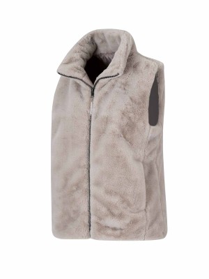 BJØRNSON Riga Bont Bodywarmer Dames - Faux Fur - Imitatie bont - Nepbont - Winddicht -  Beige