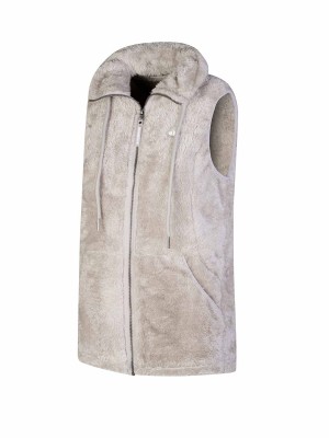 BJØRNSON Syrin Coral Fleece Bodywarmer Dames Zacht / 4 seizoenen - Beige