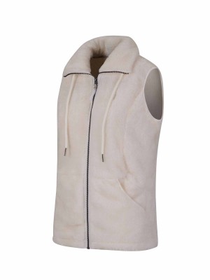 BJØRNSON Syrin Coral Fleece Bodywarmer Dames Zacht / 4 seizoenen - Off-White
