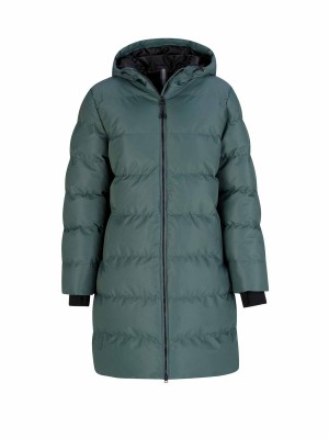 BJØRNSON Thordis Winterjas Dames Warm Gewatteerd - Grijs-groen