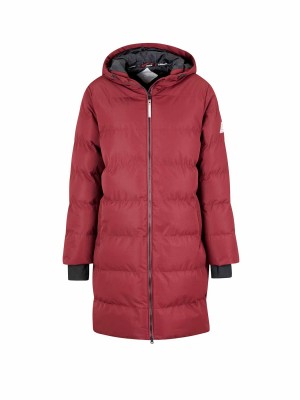 BJØRNSON Thordis Winterjas Dames Warm Gewatteerd - Rood-Bruin