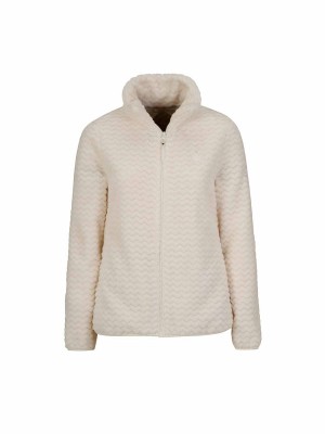 BJØRNSON Tindra Zigzag Fleece Vest Dames 4 seizoenen - Zacht - Off-White