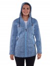 Lang Vest Gebreid Dames Warm Blauw Melange