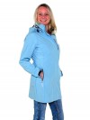 Softshell Jas Parka Dames Winddicht Lichtblauw Melange