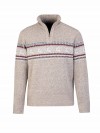 BJØRNSON Holger Scandinavische Gebreide Pullover Trui Teddy Voering Heren - Beige