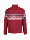 BJØRNSON Holger Scandinavische Gebreide Pullover Trui Teddy Voering Heren - Bordeaux Rood