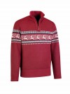 BJØRNSON Holger Scandinavische Gebreide Pullover Trui Teddy Voering Heren - Bordeaux Rood