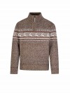 BJØRNSON Holger Scandinavische Gebreide Pullover Trui Teddy Voering Heren - Bruin