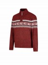 BJØRNSON Holger Scandinavische Gebreide Pullover Trui Teddy Voering Heren - Donkerrood