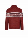 BJØRNSON Holger Scandinavische Gebreide Pullover Trui Teddy Voering Heren - Donkerrood