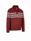 BJØRNSON Holger Scandinavische Gebreide Pullover Trui Teddy Voering Heren - Donkerrood