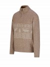 BJØRNSON Kasper Kabel-Gebreide Pullover Teddy Voering Heren Bruin Melange 