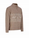 BJØRNSON Kasper Kabel-Gebreide Pullover Teddy Voering Heren Bruin Melange 