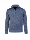 STØRVIK Liam Fijn Gebreide Pullover Teddy Voering Heren - Donkerblauw Melange