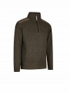 STØRVIK Liam Fijn Gebreide Pullover Teddy Voering Heren - Olijfgroen Melange