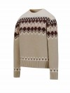 BJØRNSON Lina Vlakbrei Trui Pullover Dames - Zand Beige - Lila