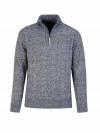 BJØRNSON Lunt Kabel-Gebreide Pullover Teddy Voering Heren - Antraciet Melange