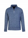 BJØRNSON Lunt Kabel-Gebreide Pullover Teddy Voering Heren - Donkerblauw Melange