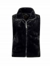 BJØRNSON Riga Bont Bodywarmer Dames - Faux Fur - Imitatie bont - Nepbont - Winddicht -  Zwart