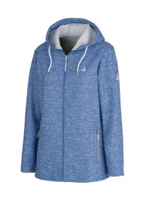 BJØRNSON ANNE Gebreid Hooded Vest 4 seizoenen Dames -36-56- Koren Blauw Melange