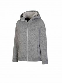 BJØRNSON Gidda Gebreid Hooded Vest Teddy Gevoerd Dames - Lichtgrijs