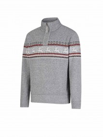 BJØRNSON Holger Scandinavische Gebreide Pullover Trui Teddy Voering Heren - Grijs