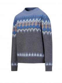 BJØRNSON Lina Vlakbrei Trui Pullover Dames - Grijs Blauw - Lila