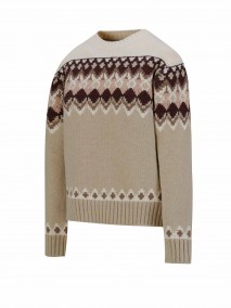 BJØRNSON Lina Vlakbrei Trui Pullover Dames - Zand Beige - Lila