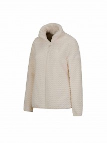 BJØRNSON Tindra Zigzag Fleece Vest Dames 4 seizoenen - Zacht - Off-White