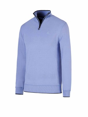 Bjornson Fijn Gebreid Pullover (fleece-gevoerd) Heren Lichtblauw - S-4XL - ZIMON