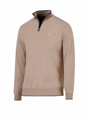 Bjornson Fijn Gebreid Pullover (fleece-gevoerd) Heren Beige - S-4XL - ZIMON