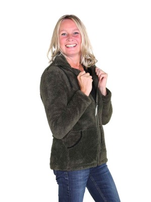 BJØRNSON Coral Fleece Vest Dames Zacht / 4 seizoenen Olijfgroen - 36-56 - ELIN