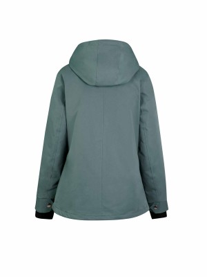 BJØRNSON Regenjas / Winterjas Winddicht Waterdicht Dames Groen Agneta