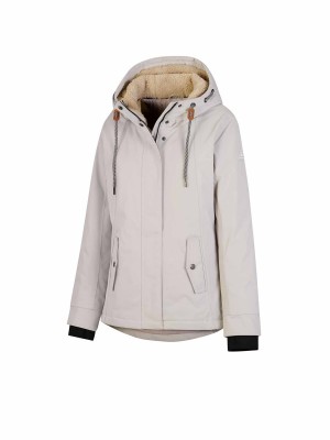 BJØRNSON Regenjas / Winterjas Winddicht Waterdicht Dames Zand-Beige Agneta
