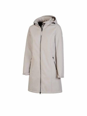 BJØRNSON Softshell Winterjas Parka Dames Teddy Voering Zand-beige - Britta