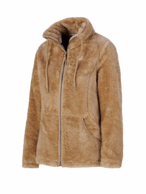 BJØRNSON Elin Coral Fleece Vest Dames 4 seizoenen - Zacht - Camel Bruin