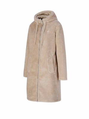 BJØRNSON Elvira Parka Teddy Fleece Jas Vest Dames 4 seizoenen - Beige