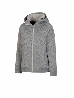 BJØRNSON Gidda Gebreid Hooded Vest Teddy Gevoerd Dames - Lichtgrijs