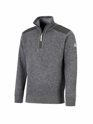 BJØRNSON Liam Fijn Gebreide Pullover Teddy Voering Heren - Antraciet Melange