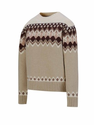 BJØRNSON Lina Vlakbrei Trui Pullover Dames - Zand Beige - Lila
